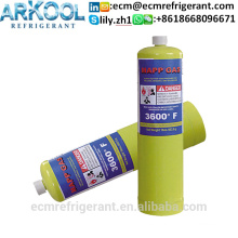 Venta caliente con antorcha mapp de gas Mapp de licencia DOT CE 16OZ usada para soldar